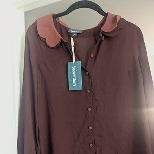 *NWT* Modcloth Peter Pan Collar Vintage-Style Blouse